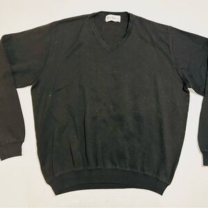 Vintage St. Croix Sweater Men’s XL Tight Knit Cotton Blend Black V-Neck
